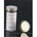 Les contenants d&#39;échantillons approuvés par la FDA et approuvés par la CE 100 ml avec bouchon en métal et étiquette imprimée